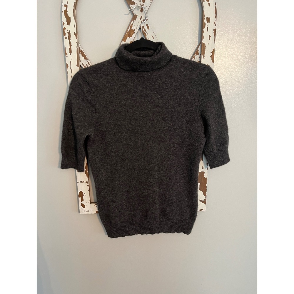 Isaac Mizrahi For Target 100%Cashmere Short Sleeve Sweater Size Small Dark Gray